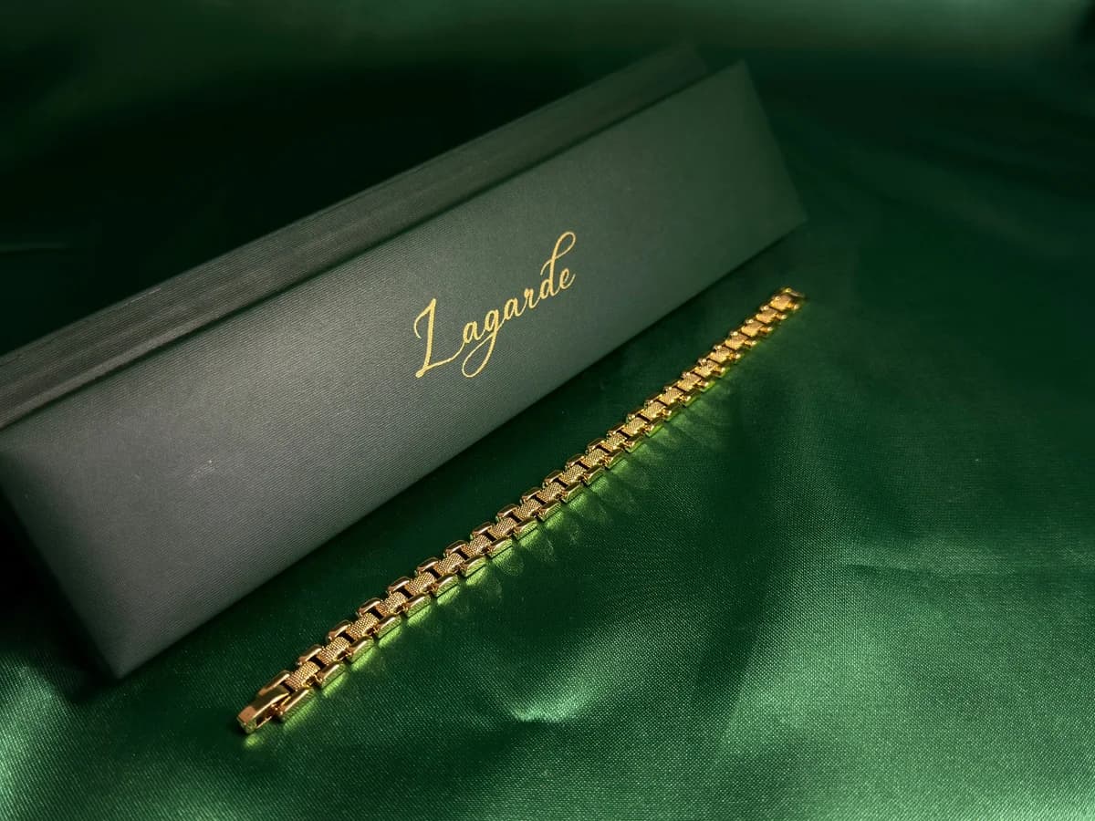 Pulsera Eslabones Geométricos en Chapa de Oro 18k — vista 4