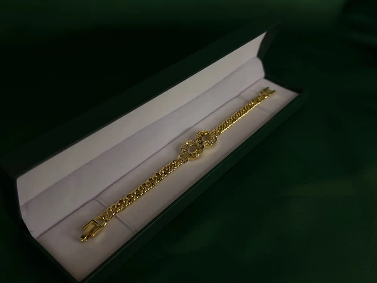 Pulsera Infinito Brillante en Chapa de Oro 18k — vista 2