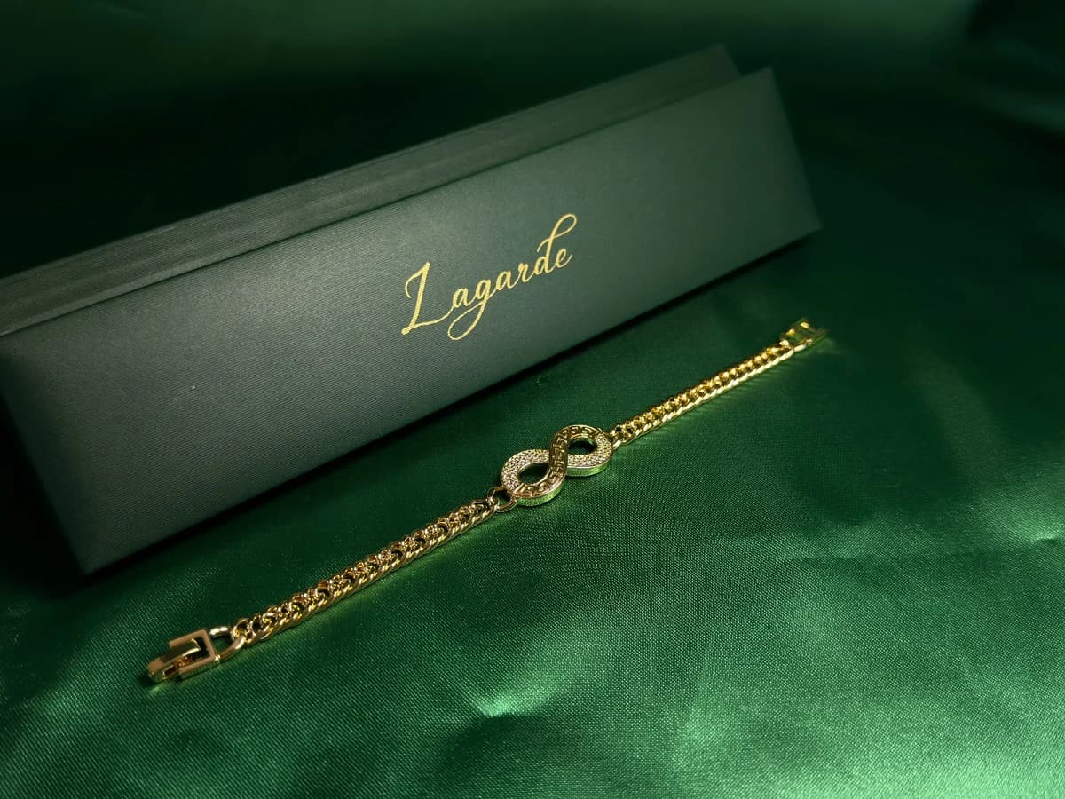 Pulsera Infinito Brillante en Chapa de Oro 18k — vista 3