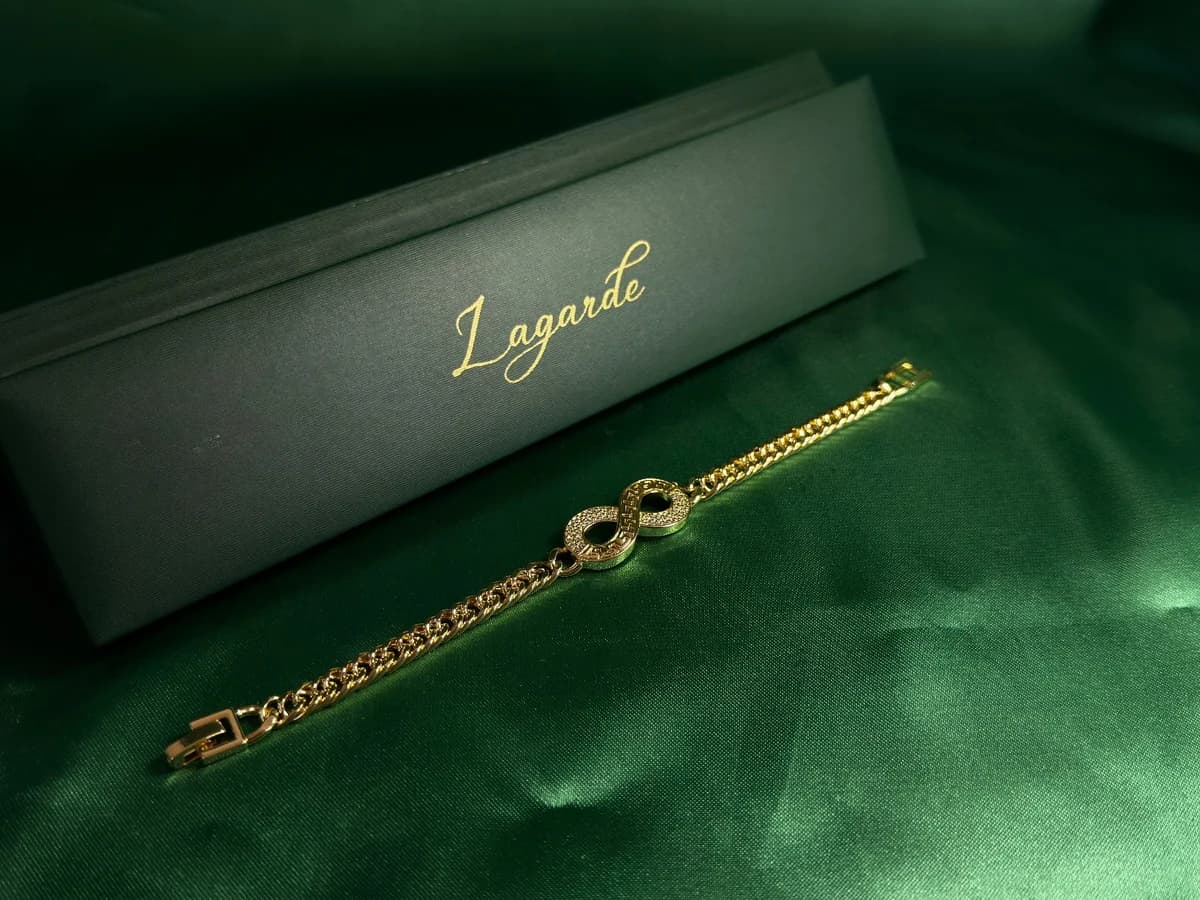 Pulsera Infinito Brillante en Chapa de Oro 18k — vista 4