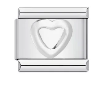 Charm Italiano Corazón Plateado