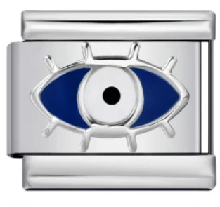 Charm Italiano Ojo Turco Azul Plateado