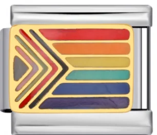 Charm Italiano Bandera Pride Dorado