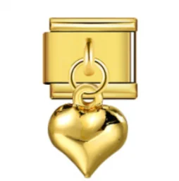 Charm Italiano Corazón Colgante Dorado