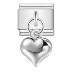 Charm Italiano Corazón Colgante Plateado