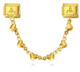 Charm Italiano Hearts Colgante Dorado