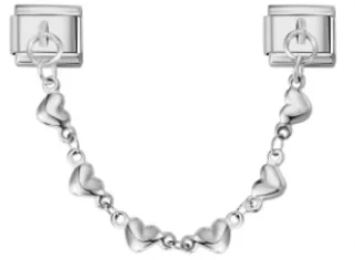 Charm Italiano Corazones Colgante Plateado