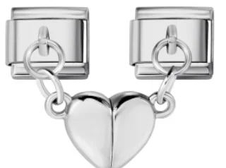Charm Italiano Corazón Colgante Plateado