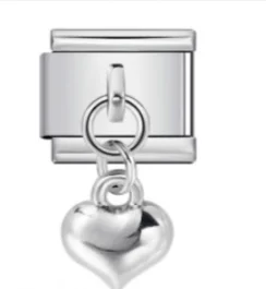 Charm Italiano Corazón Colgante Plateado
