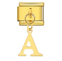 Charm Italiano Letra A Colgante Dorado