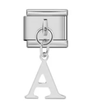 Charm Italiano Letra A Colgante Plateado