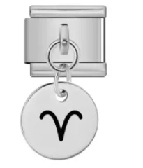 Charm Italiano Signo Aries Colgante Plateado