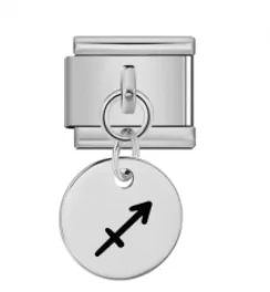 Charm Italiano Signo Sagitario Colgante Plateado