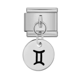 Charm Italiano Geminis Colgante Plateado