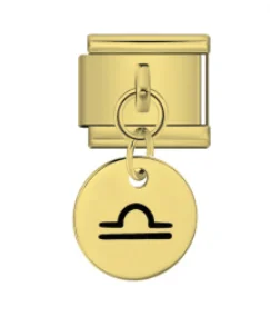Charm Italiano Signo Libra Colgante Dorado