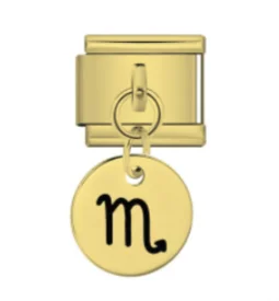 Charm Italiano Signo Escorpión Colgante Dorado
