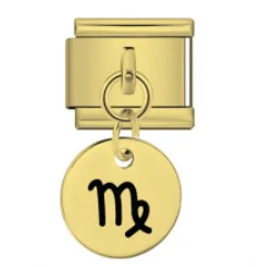 Charm Italiano Signo Virgo Colgante Dorado