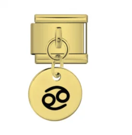 Charm Italiano Signo Cáncer Colgante Dorado