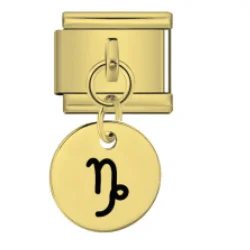 Charm Italiano Signo Capricornio Colgante Dorado