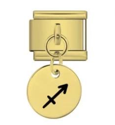 Charm Italiano Signo Sagitario Colgante Dorado