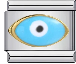 Charm Italiano Ojo Turco Celeste Dorado