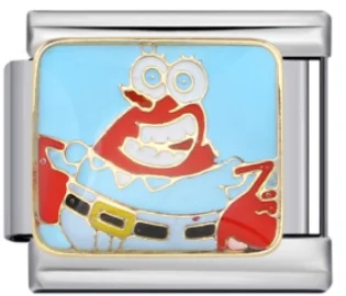 Charm Italiano Don Cangrejo Enojado Plateado