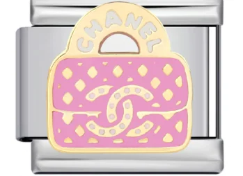 Charm Italiano Logo Chanel Rosa Bicolor