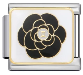 Charm Italiano Flor Negra Bicolor