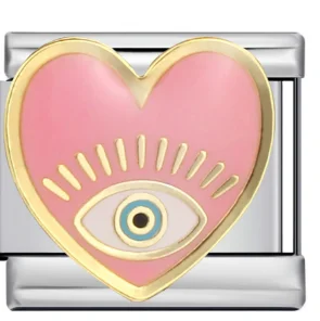 Charm Italiano Corazón Ojo Bicolor