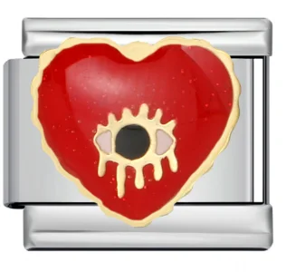 Charm Italiano Corazón Rojo Plateado