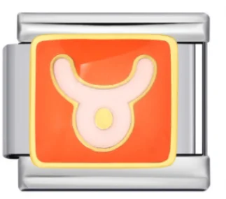 Charm Italiano Signo Tauro Naranja Bicolor