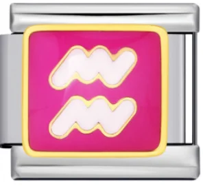 Charm Italiano Signo Acuario Rosa Bicolor