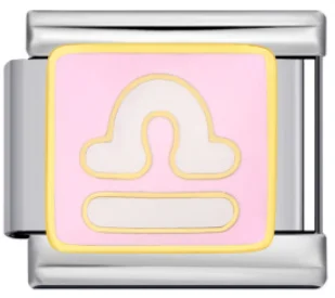 Charm Italiano Signo Libra Rosa Bicolor