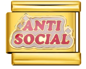 Charm Italiano Anti Social Rosa Dorado