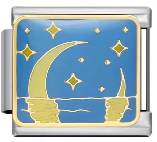 Charm Italiano Luna y Velero Bicolor