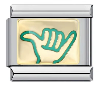Charm Italiano Mano Shaka Verde Bicolor