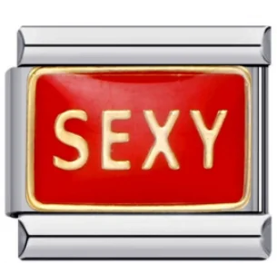 Charm Italiano Texto Sexy Rojo Bicolor