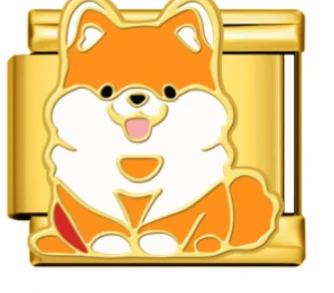Charm Italiano Perro Pomerania Dorado