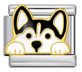 Charm Italiano Husky Esmaltado Bicolor