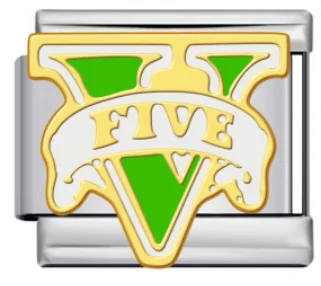 Charm Italiano Logo V Five Verde Bicolor