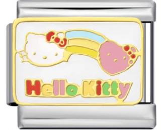 Charm Italiano Hello Kitty con Arcoíris Plateado