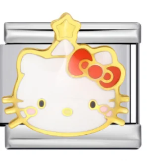 Charm Italiano Hello Kitty con Corona Plateado