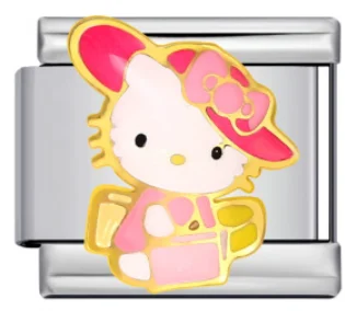 Charm Italiano Hello Kitty con Sombrero Plateado