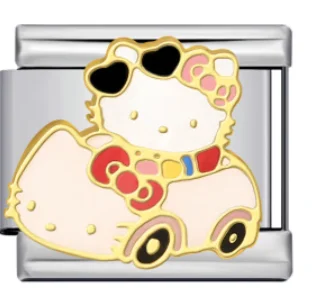 Charm Italiano Hello Kitty en Auto Plateado