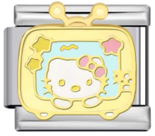 Charm Italiano Hello Kitty Televisión Plateado