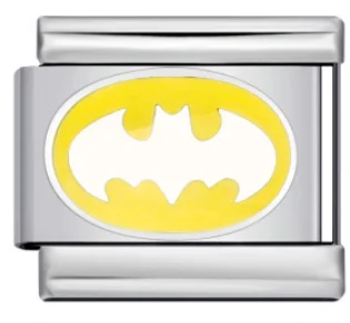 Charm Italiano Batman Amarillo Plateado