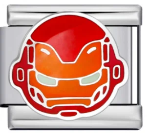 Charm Italiano Iron Man Rojo y Naranja Plateado