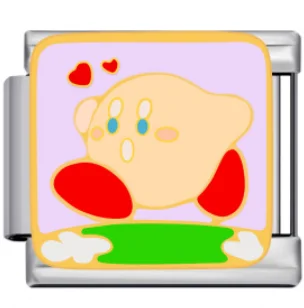 Charm Italiano Kirby con Corazones Plateado