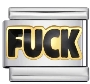 Charm Italiano Texto FUCK Plateado