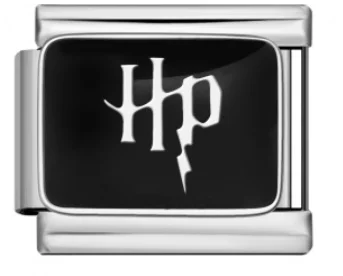 Charm Italiano Harry Potter Esmalte Negro Plateado